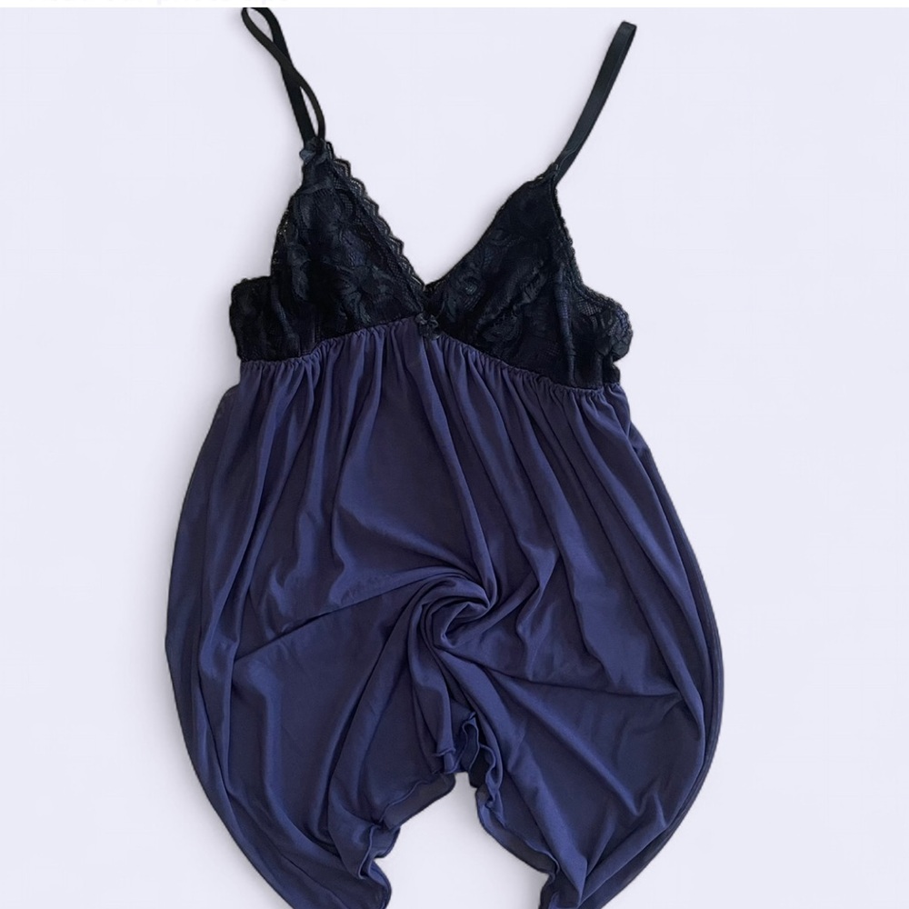 Purple & Black Lace Babydoll Lingerie